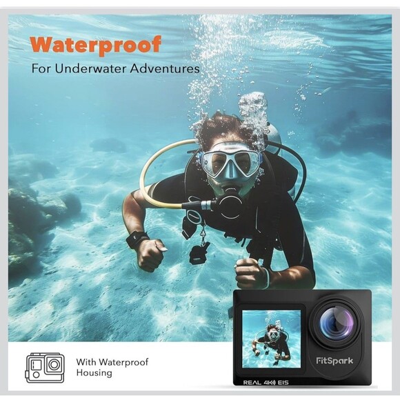 FitSpark Eagle i15 Pro Max Real 4k Dual Touch Screen Action Video Camera - Picture 7 of 16